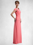 Madyson A-Line Scoop Neck Floor-Length Chiffon Mother of the Bride Dress With Ruffle Beading STI126P0014872