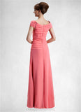 Madyson A-Line Scoop Neck Floor-Length Chiffon Mother of the Bride Dress With Ruffle Beading STI126P0014872