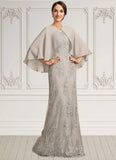 Riley A-Line Square Neckline Floor-Length Lace Mother of the Bride Dress STI126P0014889