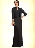 Suzanne Sheath/Column Square Neckline Floor-Length Chiffon Mother of the Bride Dress STI126P0014893