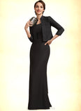 Suzanne Sheath/Column Square Neckline Floor-Length Chiffon Mother of the Bride Dress STI126P0014893