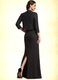 Suzanne Sheath/Column Square Neckline Floor-Length Chiffon Mother of the Bride Dress STI126P0014893