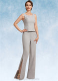 Clara Jumpsuit/Pantsuit Square Neckline Floor-Length Chiffon Mother of the Bride Dress STI126P0014900