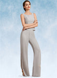 Clara Jumpsuit/Pantsuit Square Neckline Floor-Length Chiffon Mother of the Bride Dress STI126P0014900