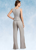 Clara Jumpsuit/Pantsuit Square Neckline Floor-Length Chiffon Mother of the Bride Dress STI126P0014900