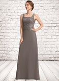 Aurora A-Line Square Neckline Floor-Length Chiffon Lace Mother of the Bride Dress STI126P0014904