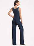 Kristen Jumpsuit/Pantsuit Scoop Neck Floor-Length Chiffon Mother of the Bride Dress STI126P0014914