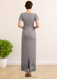 Amelie Sheath/Column Scoop Neck Ankle-Length Chiffon Lace Mother of the Bride Dress With Sequins STI126P0014922