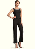 Henrietta Jumpsuit/Pantsuit Scoop Neck Ankle-Length Chiffon Mother of the Bride Dress With Beading Sequins STI126P0014932