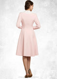 Everleigh Sheath/Column V-neck Knee-Length Stretch Crepe Mother of the Bride Dress STI126P0014933