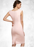 Everleigh Sheath/Column V-neck Knee-Length Stretch Crepe Mother of the Bride Dress STI126P0014933