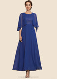 Rachel A-Line Scoop Neck Ankle-Length Chiffon Lace Mother of the Bride Dress STI126P0014953