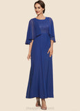 Rachel A-Line Scoop Neck Ankle-Length Chiffon Lace Mother of the Bride Dress STI126P0014953