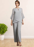 Lily Jumpsuit/Pantsuit Scoop Neck Ankle-Length Chiffon Mother of the Bride Dress STI126P0014958