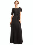 Sydney A-Line Scoop Neck Floor-Length Chiffon Mother of the Bride Dress With Ruffle Beading STI126P0014970