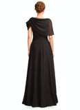 Sydney A-Line Scoop Neck Floor-Length Chiffon Mother of the Bride Dress With Ruffle Beading STI126P0014970