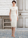 Eliana Sheath/Column Sweetheart Knee-Length Lace Stretch Crepe Mother of the Bride Dress With Beading STI126P0014973