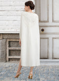 Eliana Sheath/Column Sweetheart Knee-Length Lace Stretch Crepe Mother of the Bride Dress With Beading STI126P0014973