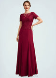 Eleanor Trumpet/Mermaid Scoop Neck Floor-Length Chiffon Lace Mother of the Bride Dress STI126P0014979