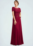 Eleanor Trumpet/Mermaid Scoop Neck Floor-Length Chiffon Lace Mother of the Bride Dress STI126P0014979