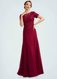 Eleanor Trumpet/Mermaid Scoop Neck Floor-Length Chiffon Lace Mother of the Bride Dress STI126P0014979