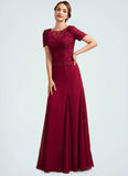 Eleanor Trumpet/Mermaid Scoop Neck Floor-Length Chiffon Lace Mother of the Bride Dress STI126P0014979