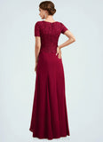 Eleanor Trumpet/Mermaid Scoop Neck Floor-Length Chiffon Lace Mother of the Bride Dress STI126P0014979