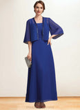 Brooklynn A-Line Square Neckline Ankle-Length Chiffon Mother of the Bride Dress With Ruffle STI126P0014982