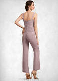 Eve Jumpsuit/Pantsuit Square Neckline Ankle-Length Chiffon Mother of the Bride Dress With Ruffle STI126P0014984