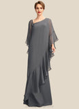 Hedwig Sheath/Column One-Shoulder Floor-Length Chiffon Mother of the Bride Dress STI126P0014995