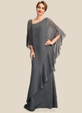 Hedwig Sheath/Column One-Shoulder Floor-Length Chiffon Mother of the Bride Dress STI126P0014995