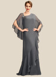 Hedwig Sheath/Column One-Shoulder Floor-Length Chiffon Mother of the Bride Dress STI126P0014995