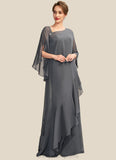 Hedwig Sheath/Column One-Shoulder Floor-Length Chiffon Mother of the Bride Dress STI126P0014995