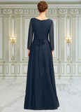 Allison A-Line V-neck Asymmetrical Chiffon Mother of the Bride Dress With Ruffle Beading Bow(s) STI126P0015021