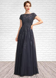 Anika A-Line Scoop Neck Floor-Length Tulle Lace Mother of the Bride Dress With Beading STI126P0015029