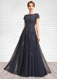 Anika A-Line Scoop Neck Floor-Length Tulle Lace Mother of the Bride Dress With Beading STI126P0015029