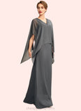 Serena A-line V-Neck Floor-Length Chiffon Mother of the Bride Dress With Beading Sequins STI126P0015031