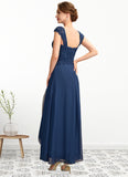 Brooke A-Line Square Neckline Asymmetrical Chiffon Lace Mother of the Bride Dress STI126P0015034