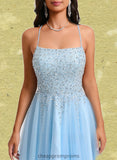 Helga A-line Scoop Short Tulle Sequin Homecoming Dress With Sequins Beading STIP0025706