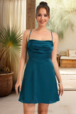 Sarah A-line Cowl Short/Mini Silky Satin Homecoming Dress STIP0020477