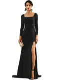 Zaria Sheath/Column Square Sweep Train Jersey Evening Dress STIP0020954