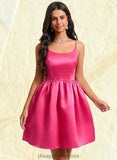 Rosalind Ball-Gown/Princess Scoop Short Satin Homecoming Dress STIP0025714