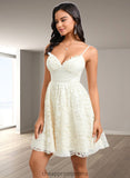 Kali A-line V-Neck Short Lace Homecoming Dress STIP0025708