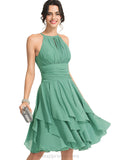 Christina A-line Scoop Knee-Length Chiffon Cocktail Dress With Cascading Ruffles Ruffle STIP0020850