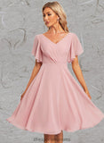 Ashtyn A-line V-Neck Knee-Length Chiffon Homecoming Dress STIP0025702