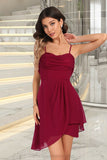 Ellen Sheath/Column V-Neck Short/Mini Jersey Sequin Homecoming Dress With Cascading Ruffles Sequins STIP0020509