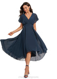 Cora A-line V-Neck Asymmetrical Chiffon Cocktail Dress STIP0020801