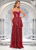 Angelina A-line Sweetheart Floor-Length Sequin Prom Dresses STIP0025868