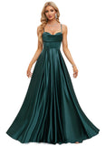 Jazlene A-line Sweetheart Floor-Length Satin Prom Dresses STIP0020969