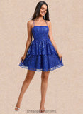 Riya A-line Straight Short Sequin Homecoming Dress STIP0025713